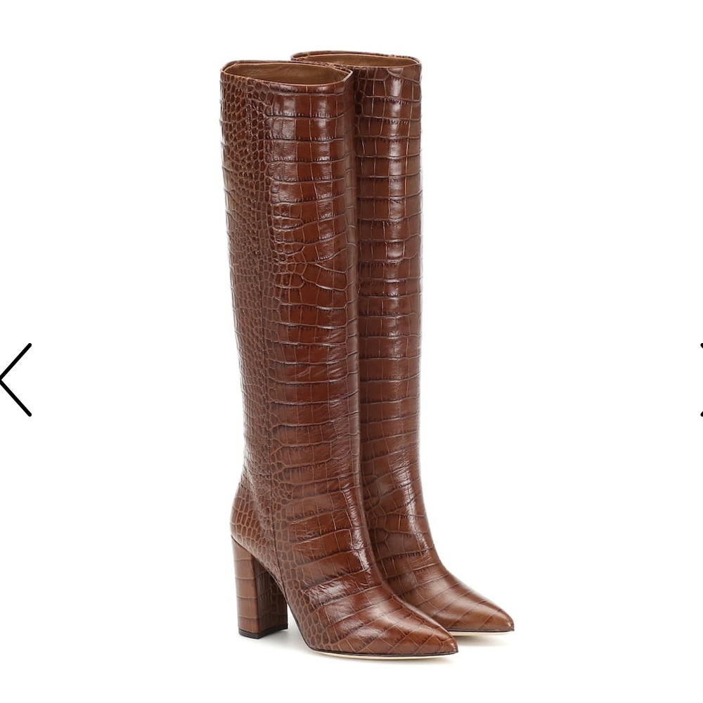 Paris Texas knee high snakeskin boot